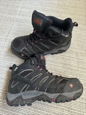 Merrell Black Trail Boots with Purple Accents
